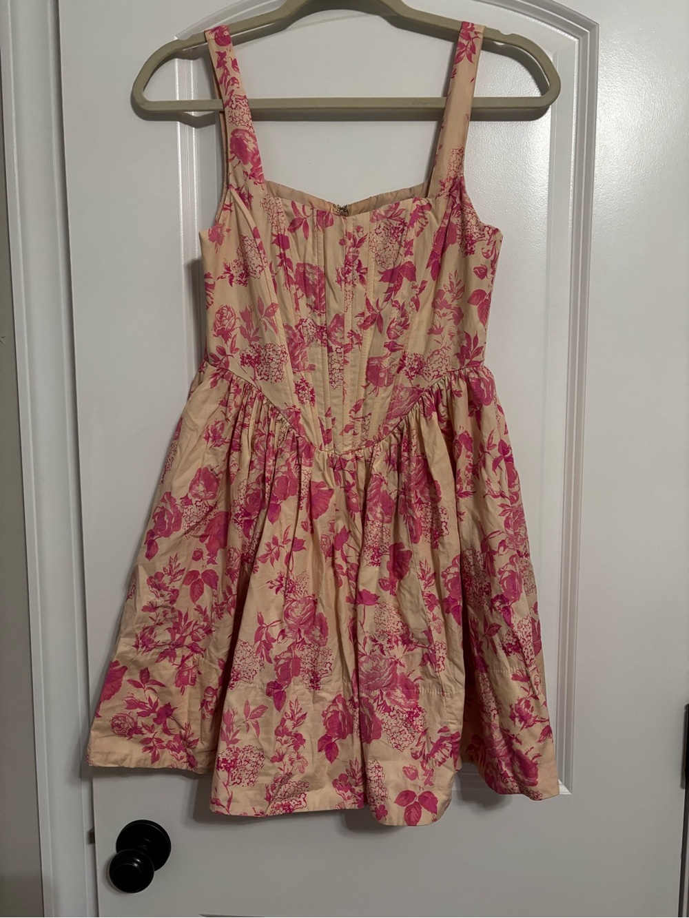 Olivaceous Pink Floral Cream Sundress